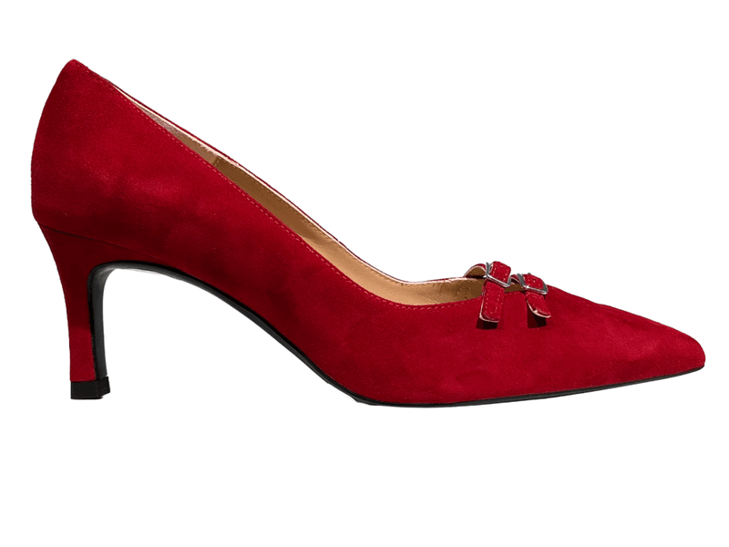 Lotina Pumps Bringebær Rød Semsket Skinn Unisa