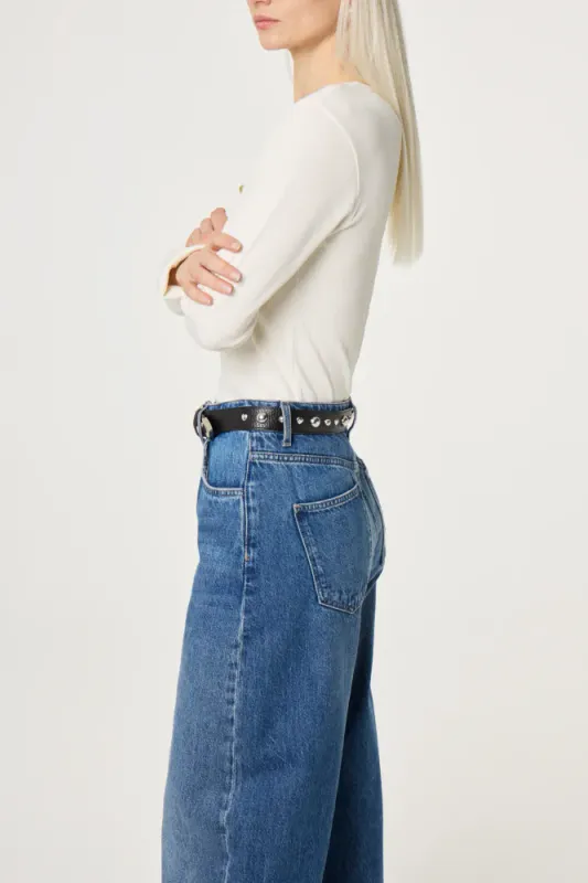 Play Of Studs Belt Leather Black Fabienne Chapot