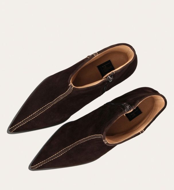 Hovedbilde B1407 Dark Brown Suede Booties Billi Bi