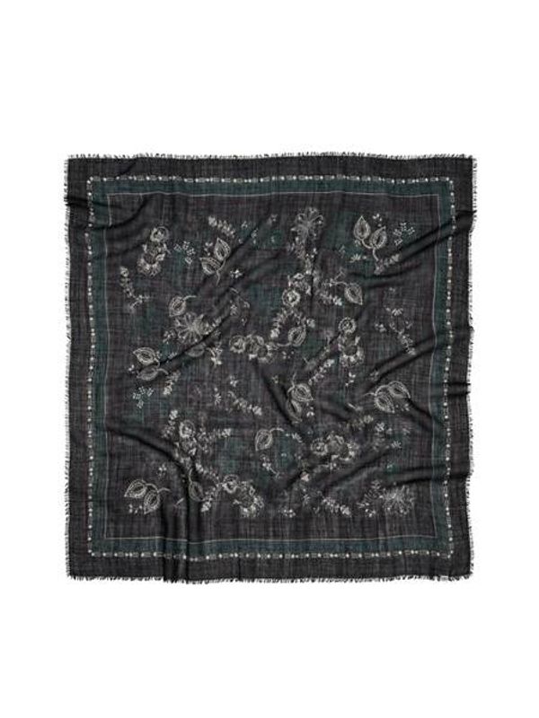 Dotted Flora Woo Scarf Black Beck Söndergaard