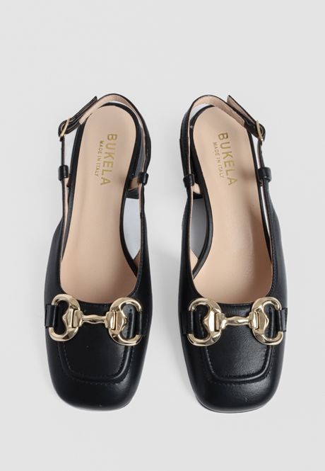 Hovedbilde Bukela Pear Slingback Pumps Med Gullspenne