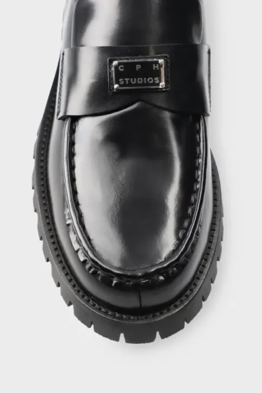 CPH848 Brushed Leather Loafer Black Copenhagen Studios