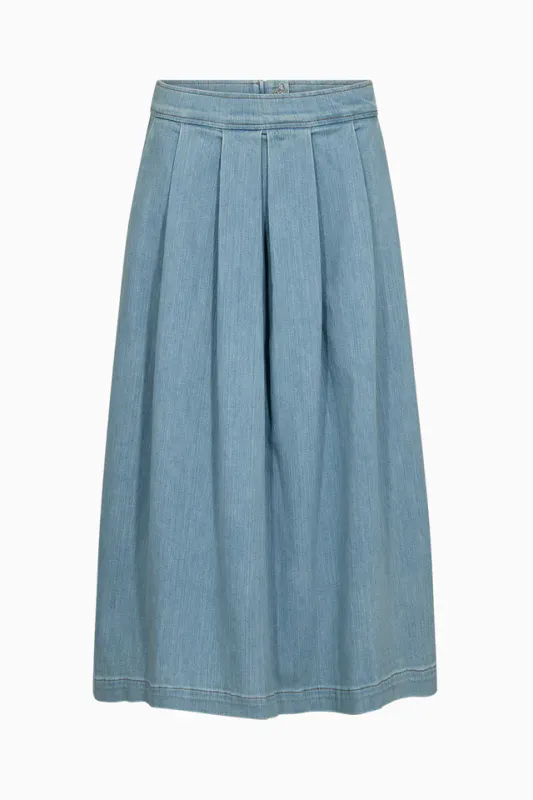 TRW- New Ellen Ball Gown Skirt Wash Little Boltons Denim Blue Tomorrow Denim 