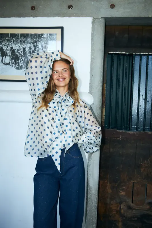 Jackiecras Blouse Navy Dots Cras