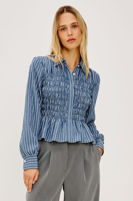 Hovedbilde Bradshaw Shirt Washed Indigo Stripe Rails