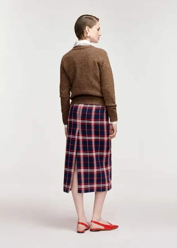 Korine Embroidered Pullover Camel Club Brown/Red Essentiel Antwerp