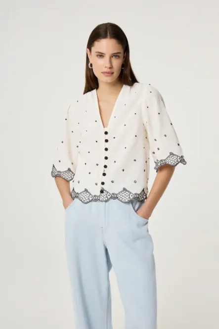 Hovedbilde Tylera Blouse Cozy White/ Black Fabienne Chapot