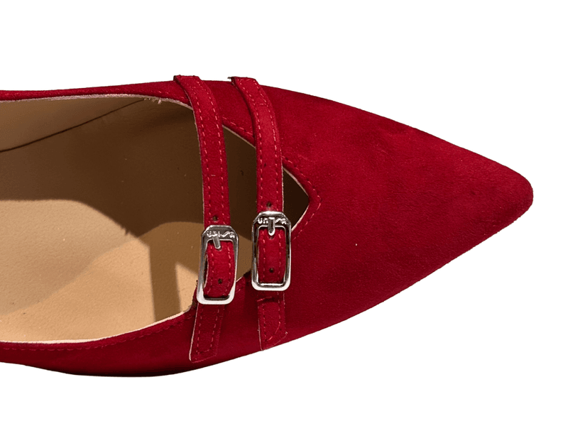 Lotina Pumps Bringebær Rød Semsket Skinn Unisa