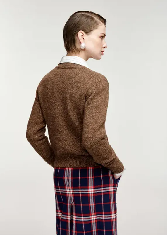 Korine Embroidered Pullover Camel Club Brown/Red Essentiel Antwerp