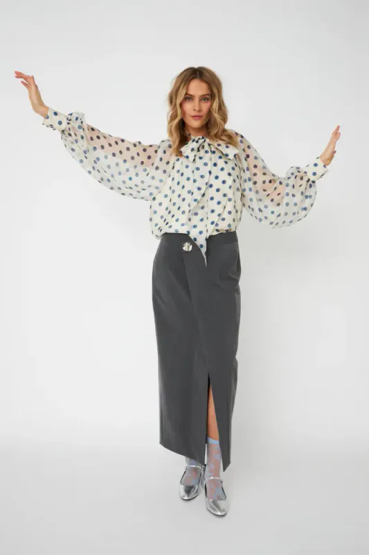 Jackiecras Blouse Navy Dots Cras